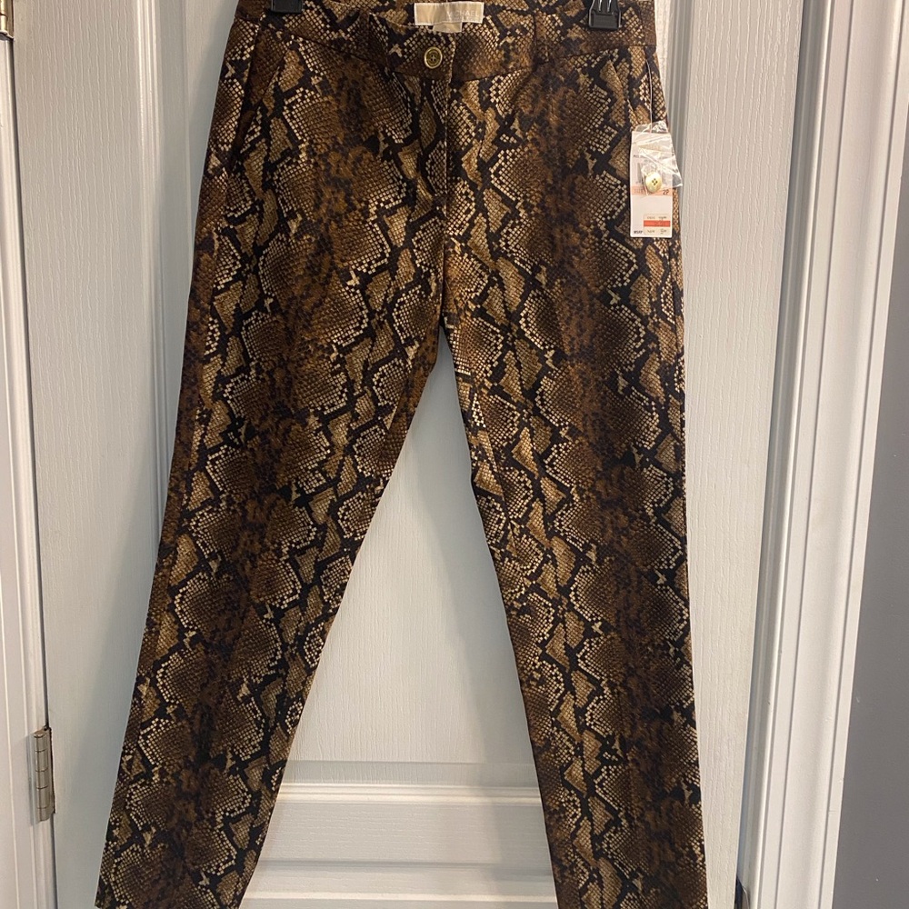 Michael Kors Brown Snake Print pants